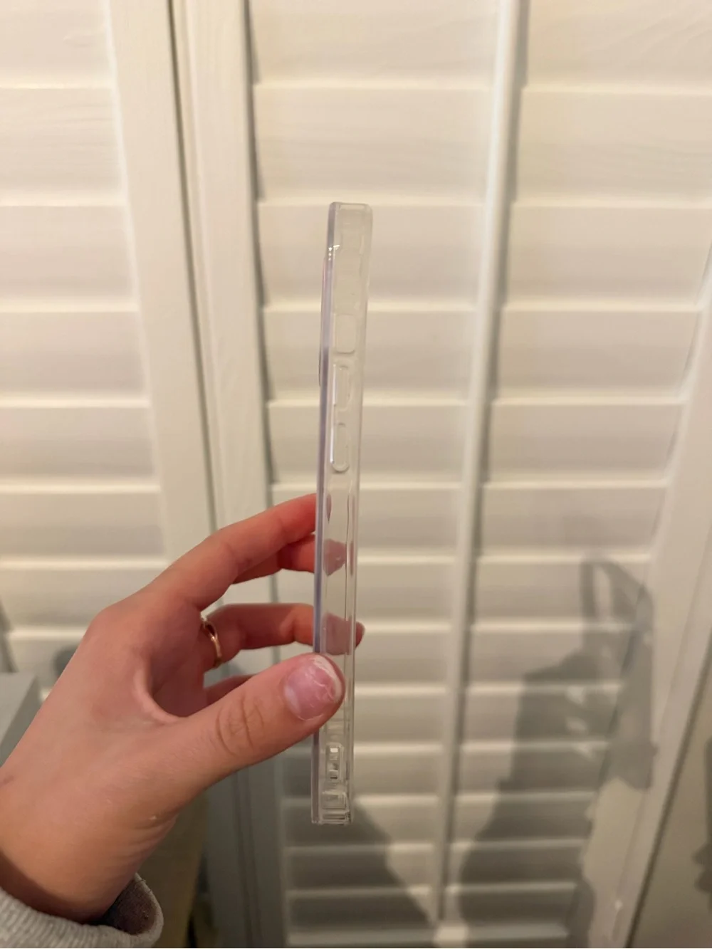 Clear Phone Case with Pink Floral Design and MagSafe Compatibility